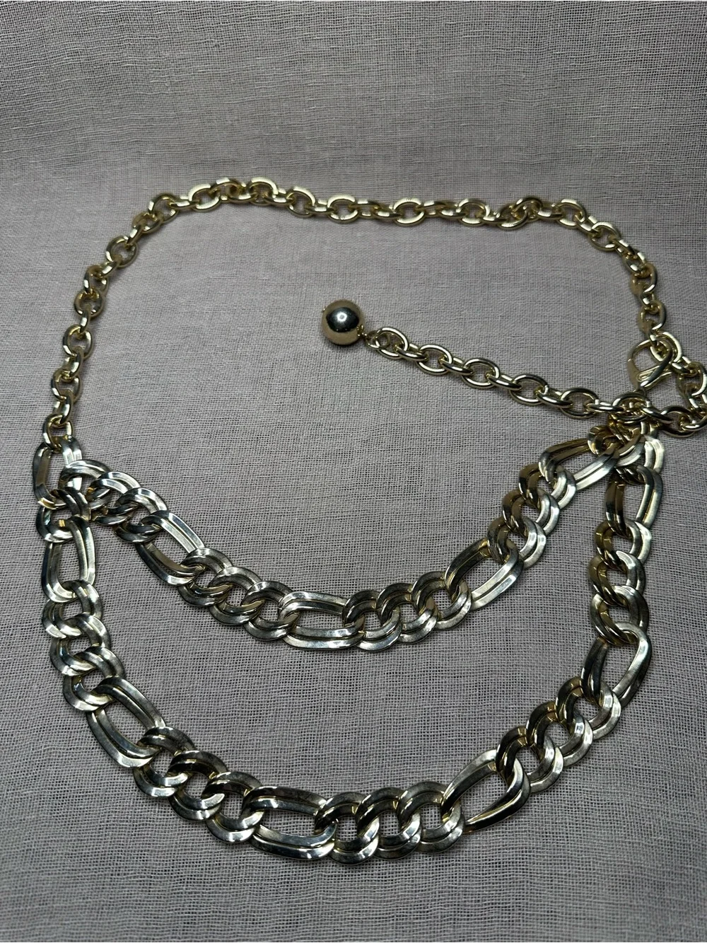 Vintage Gold Figaro Chain Belt – Multi-Layered Statement Waist Belt